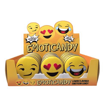 Emoji-Shaped Candy Tin Sours-Emoticandy Icon Tin, Sold as Individual Tin