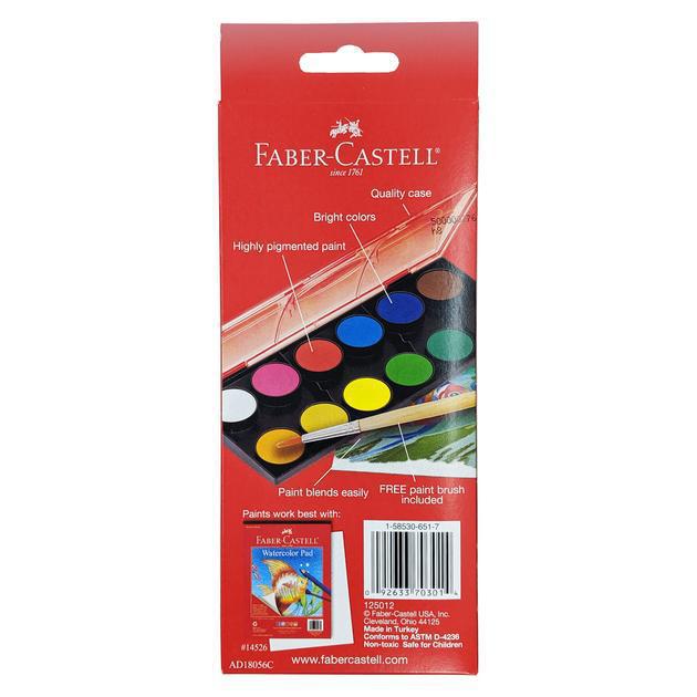 Faber-Castell Watercolor Paint Set With Brush - Premium Washable Watercolors for Kids