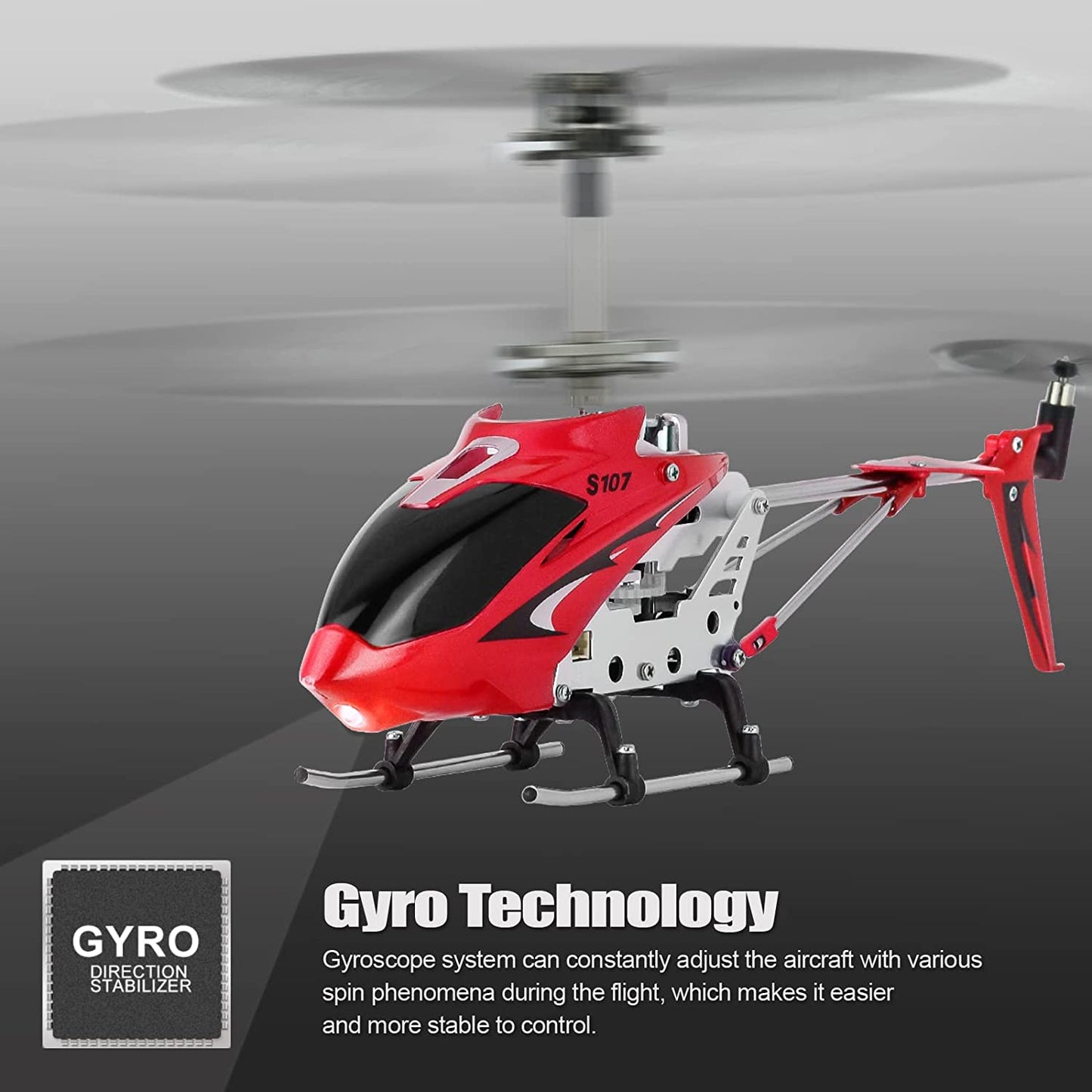 3CH 3.5 Channel Mini RC Helicopter with Gyro Crimson