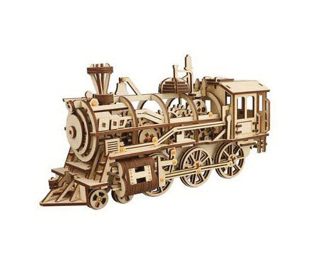 3D Wooden Puzzles Train Locomotive Mechanical Building Model Kit Gift for Teens and Adults Age 8+