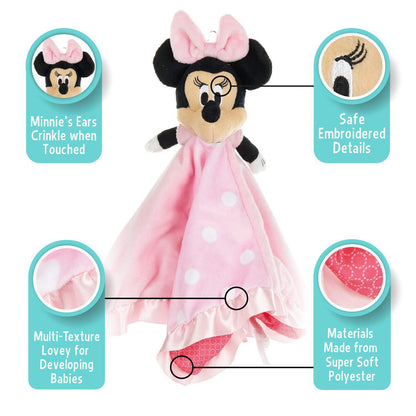 Disney Baby Minnie Mouse Plush Stuffed Animal Snuggler Blanket - Pink
