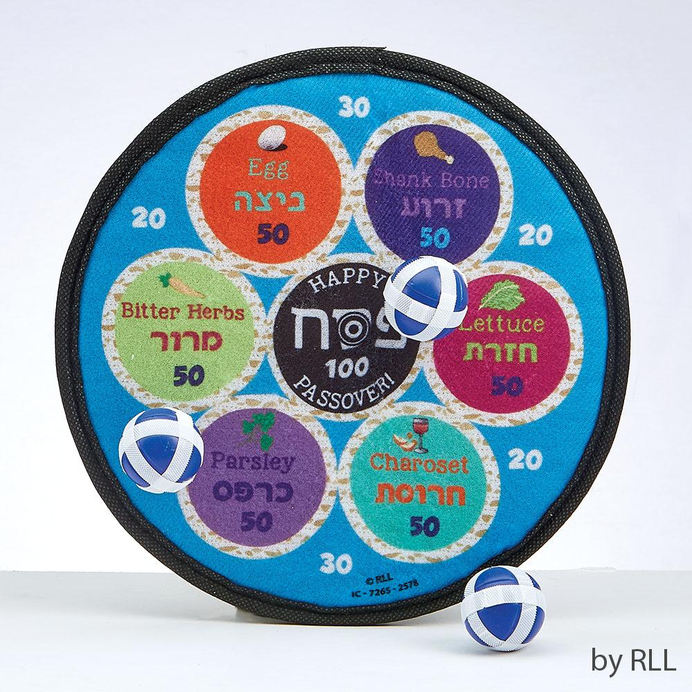 Jewish Seder Ball Toss Game With Velcro wrapped balls - Seder Plate game board!