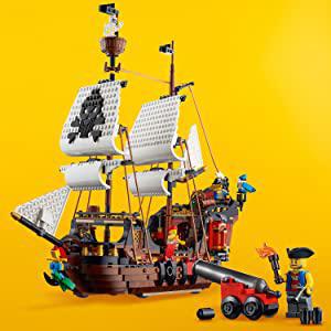 LEGO Creator 3in1 Pirate Ship 31109 Building Playset for Kids who Love Pirates and Model Ships, New 2020 (1,260 Pieces)