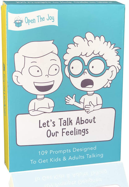 Open the Joy Let's Talk About Our Feelings! Featuring: Conversation Cards, Starters Cards for Kids, Therapeutic Talking Prompts