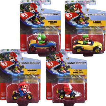 World of Nintendo Super Mario Kart Wave 4 Tape Racers Vehicles Only -  Feature Luigi, Shy Guy, Yoshi and Mario Figure (2.5 inches)