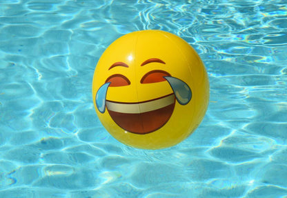Beach Ball Emoji Emoticon Inflatable, Toys for Kids and Adults Funny Party Volleyball 27 inch