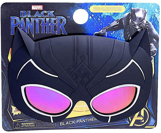Sun-Staches Officially Licensed Lil' Character Black Panther Kids Sunglasses, Black, White, One Size SG3382