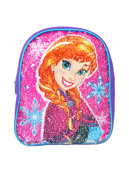 Frozen Elsa Anna 12" Girls Backpack with Reversible Sequins, Purple