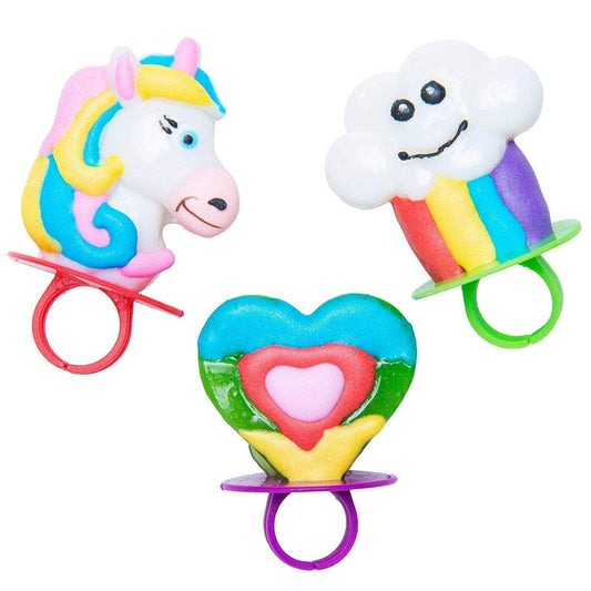 Rainbow Unicorn Lollipop Ring/Rings Tube