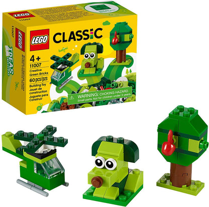 LEGO Classic Creative Green Bricks 11007 Starter Set Building Kit with Bricks and Pieces, New 2020 (60 Pieces)