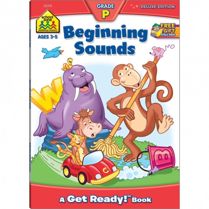 Beginning Sounds Workbook - Ages 3 to 5, Preschool to Kindergarten, Alphabet, Lower & Uppercase Letters, Tracing, and More