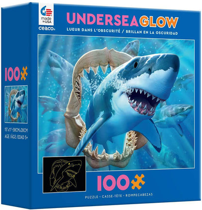 Ceaco Undersea Glow Great White Shark Delight Jigsaw Puzzle