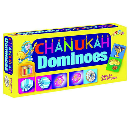 Hanukkah Dominoes Board Game- Classic Dominoes Game with Chanukah Theme, 2-6 players