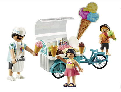 PLAYMOBIL Ice Cream Cart - Adult figure, Two Child Figures, Ice Cream Cart, Ice Cream Flavors, Waffle Cones, Sign, Ice Cream Scoop