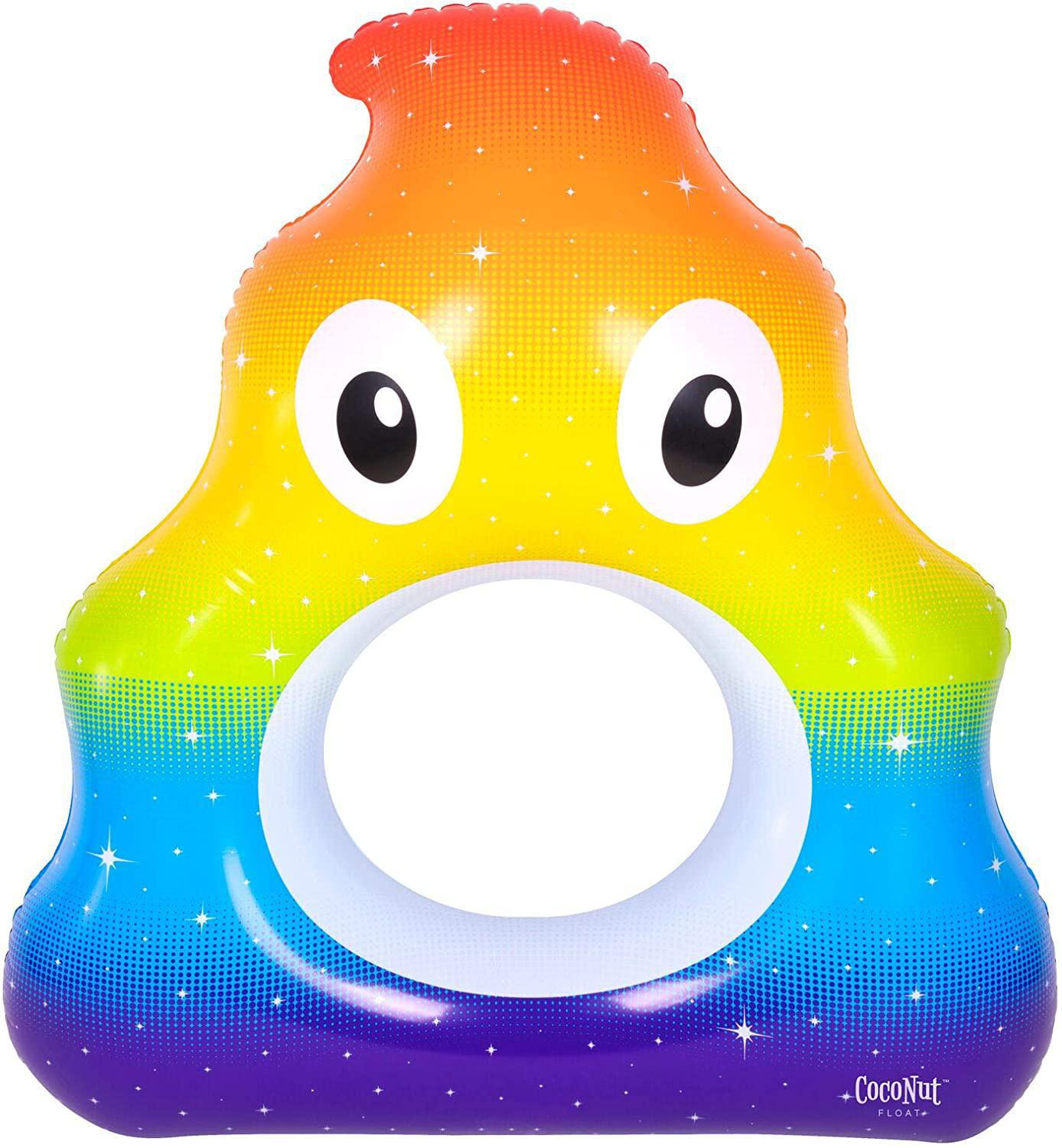 Rainbow Emoji Poop Pool Float 53 inch
