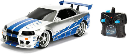 JADA Toys Fast & Furious Brian's Nissan Skyline GT-R (Bnr34)- Ready to Run R/C Radio Control Toy Vehicle, 1: 16 Scale