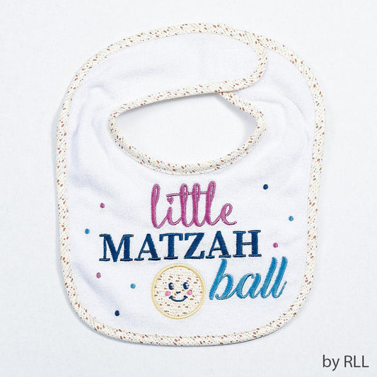 Embroidered Passover Baby Bib - "Little Matzah Ball"