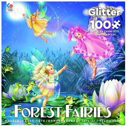Forest Fairies Evening Fairies Jigsaw Puzzle 100 Piece, Colorful Fairy Puzzle Kids Puzzle Assorted Set