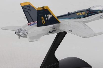 Daron Postage Stamp Die-Cast F/A-18C Jet 1/150 Rampagers Airplane Vehicle, Include Display VFA83 (PS5338-4)