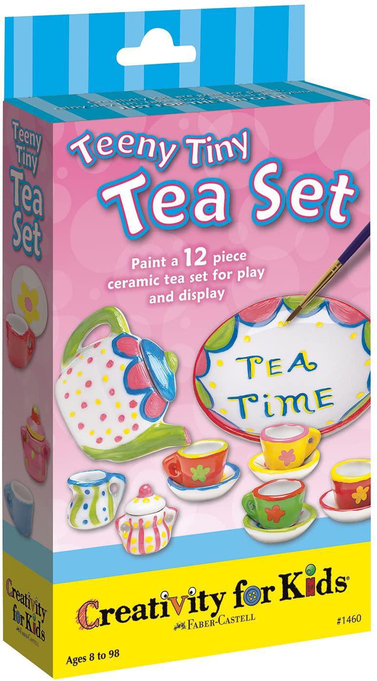 Arts and Crafts Creativity Kits - Teeny Tiny Tea Set, Paint a 12-piece petite pretend tea set