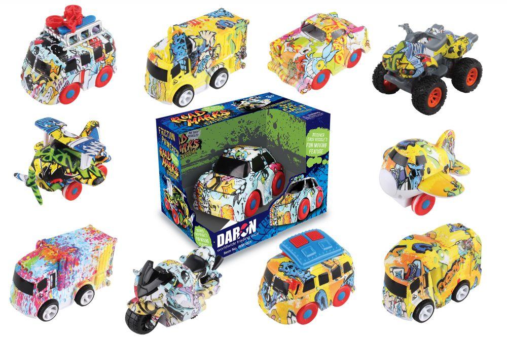 Road Marks Diecast Vehicle Toy With Go Friction Powered Vehicles Toys- Assorted