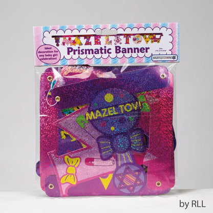 Amazing Mazel Tov "GIRL" Prismatic Banner - Ideal Decoration for Any Baby GIRL Celebration!