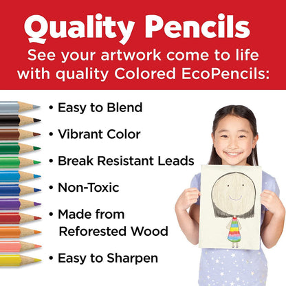 Faber-Castell World Colors Ecopencils Set - 15 Colored Pencils & Grip Trio Pencil Sharpener (Sharpener Color May Vary)