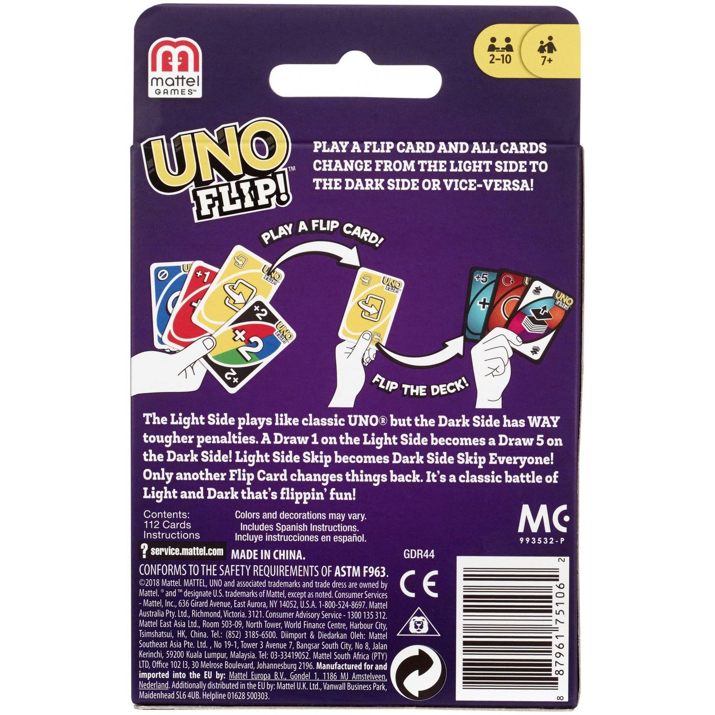 UNO FLIP! Double Sided Card Game for 2-10 Players Ages 7Y+