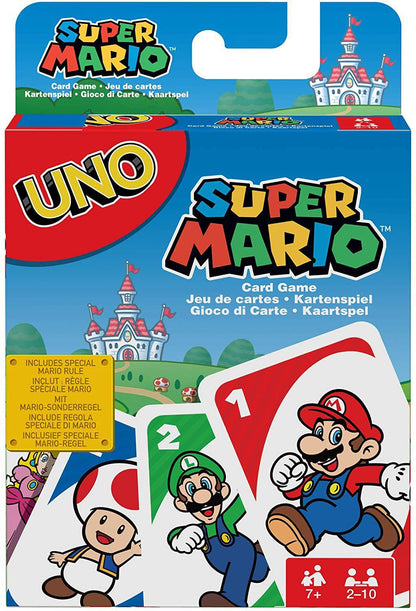 UNO Splash Card Game Super Mario Theme for 2-10 Players, Ages 7 and Up