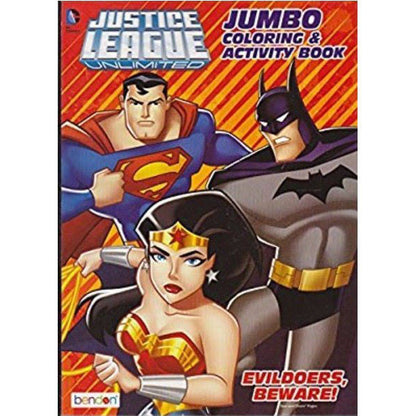 Bendon Justice League Unlimited Evildoers Beware Jumbo Coloring And Activity Book 80 pages