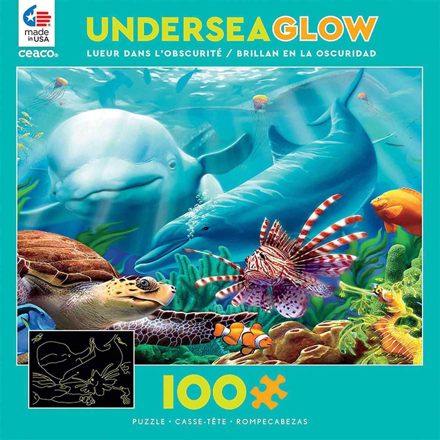 Ceaco Undersea Glow In The Dark Seavilians Jigsaw Puzzle