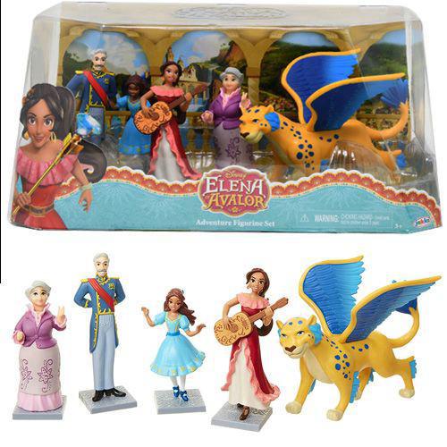 Disney Collection Princess Elena of Avalor 5 Piece Figurine Playset Feature Princess Isabel, Francisco, Luisa, Skylar