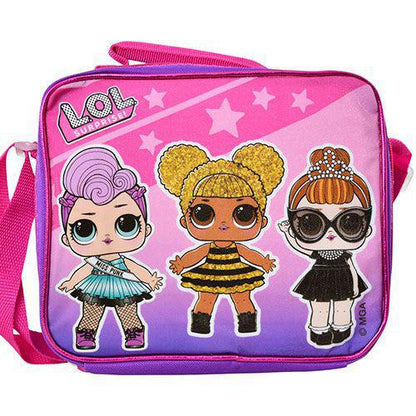 L.O.L Surprise! Insulated Back To School Lunch Bag with Shoulder Strap - Doll Diva, Merbaby and Leading Baby, Pink