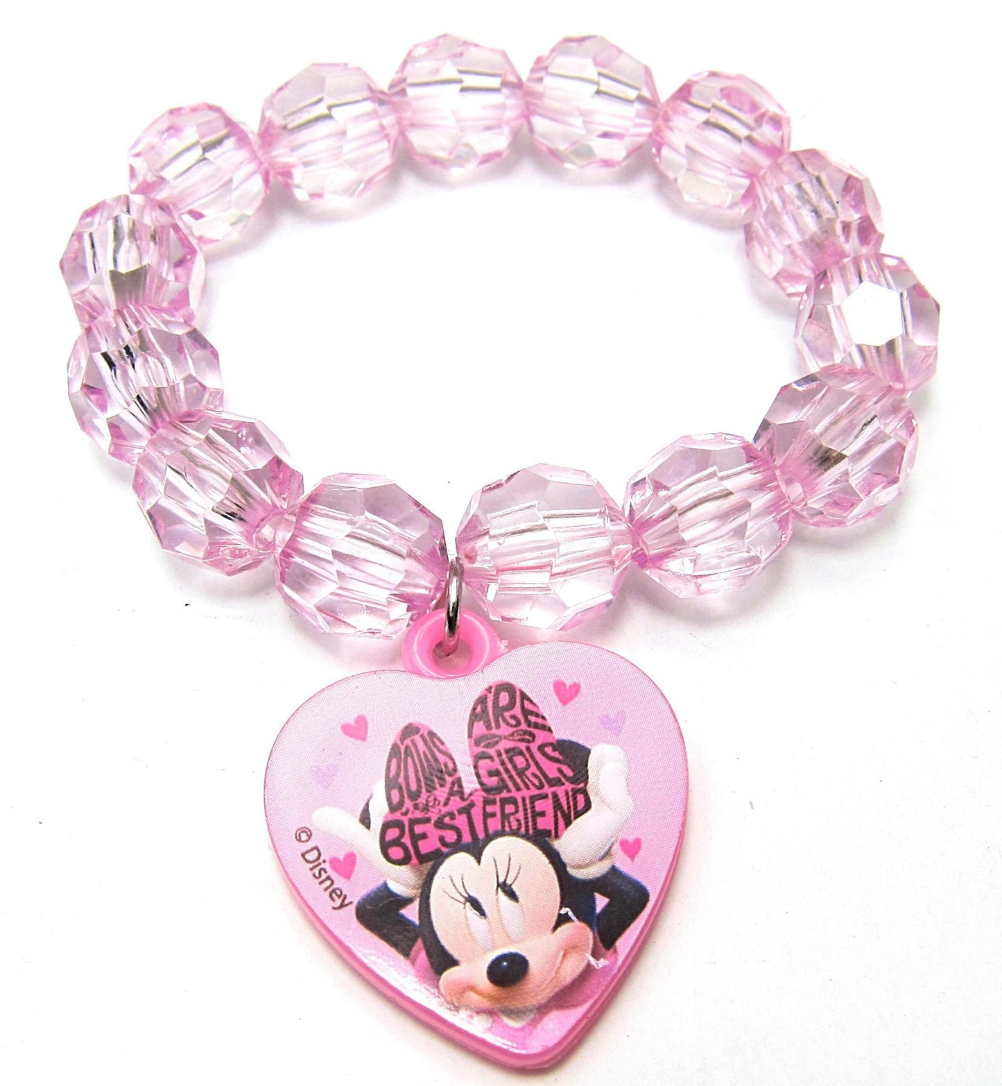 Faceted Beaded Bracelet with Plastic Charm Feature: Minnie Mouse, Disney Frozen, L.O.L Surprise (1Pcs)