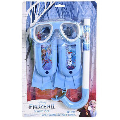 Frozen 2 - Feature 3 pc Swim Set on Blister Card, Included 1 Mack 1 Snorkel 1 Flippers