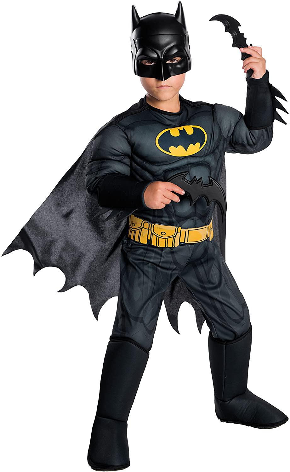 Rubie's Boys DC Comics Deluxe Batman Kids Costume, Black