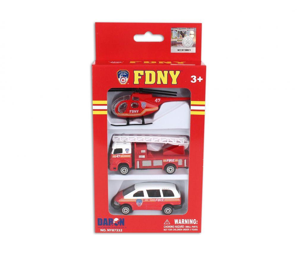 FDNY Vehicle Gift Set - Helicopter, Fire Truck and Rescue Vehicle