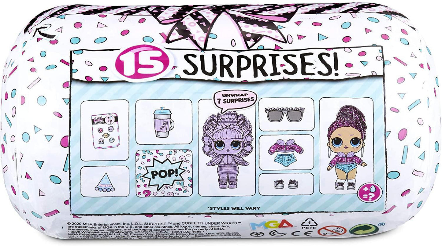 L.O.L. Surprise! Confetti Under Wraps Doll with 15 Surprises & Exclusive Doll Collectible and Accessories | Surprise Toys for Girls