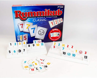 Rummikub with Bonus Jokers Game, Classic, Pressman - Family Fun Tile Game