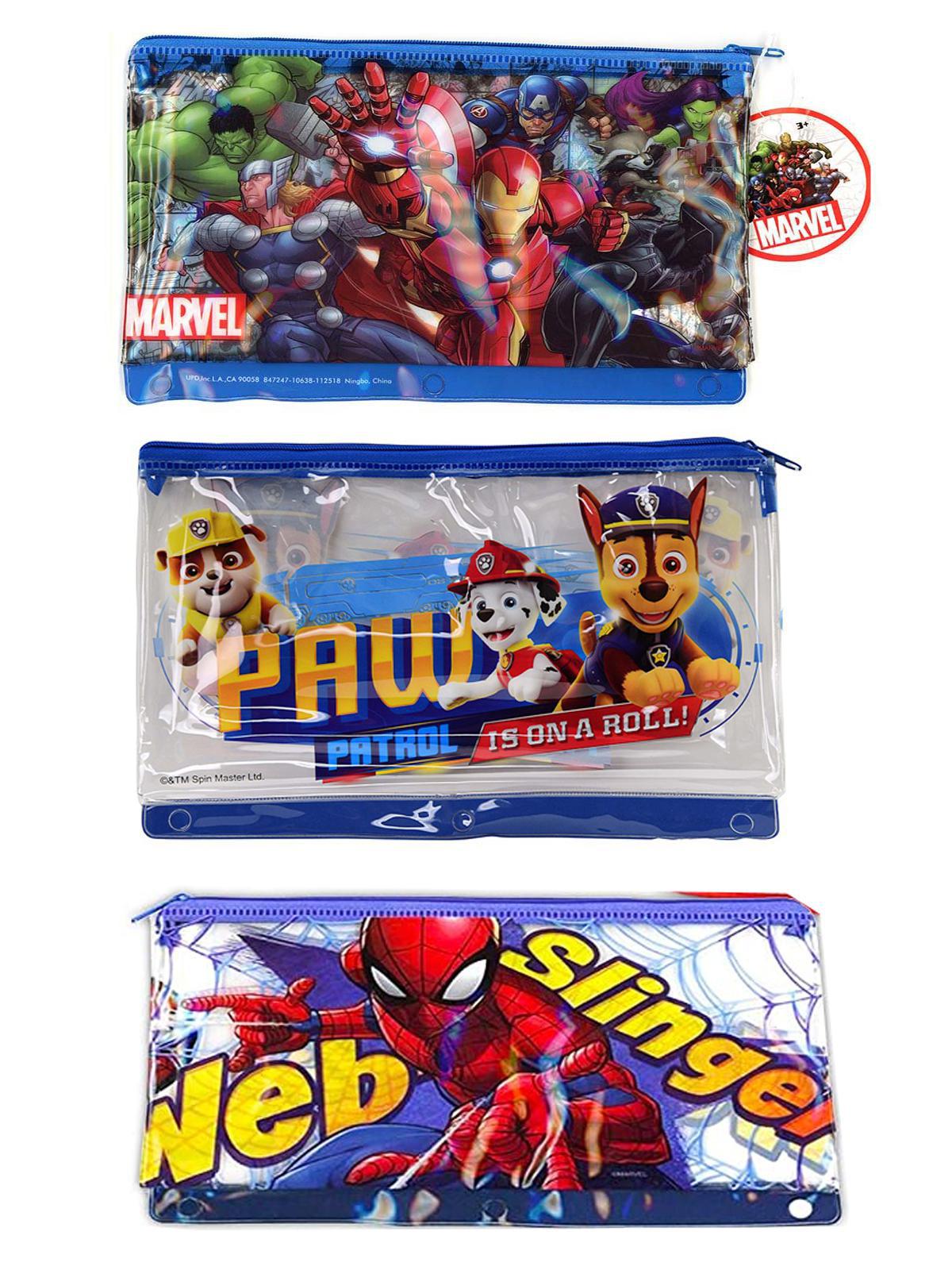 License Pencil Case For Boys: Paw Patrol, Marvel Spiderman, Avengers Pencil Pouch