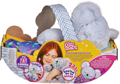 Little Live Pets Cozy Dozy Kip The Koala Bear - Over 25 Sounds and Reactions | Bedtime Buddies, Blanket and Pacifier Included | Stuffed Animal