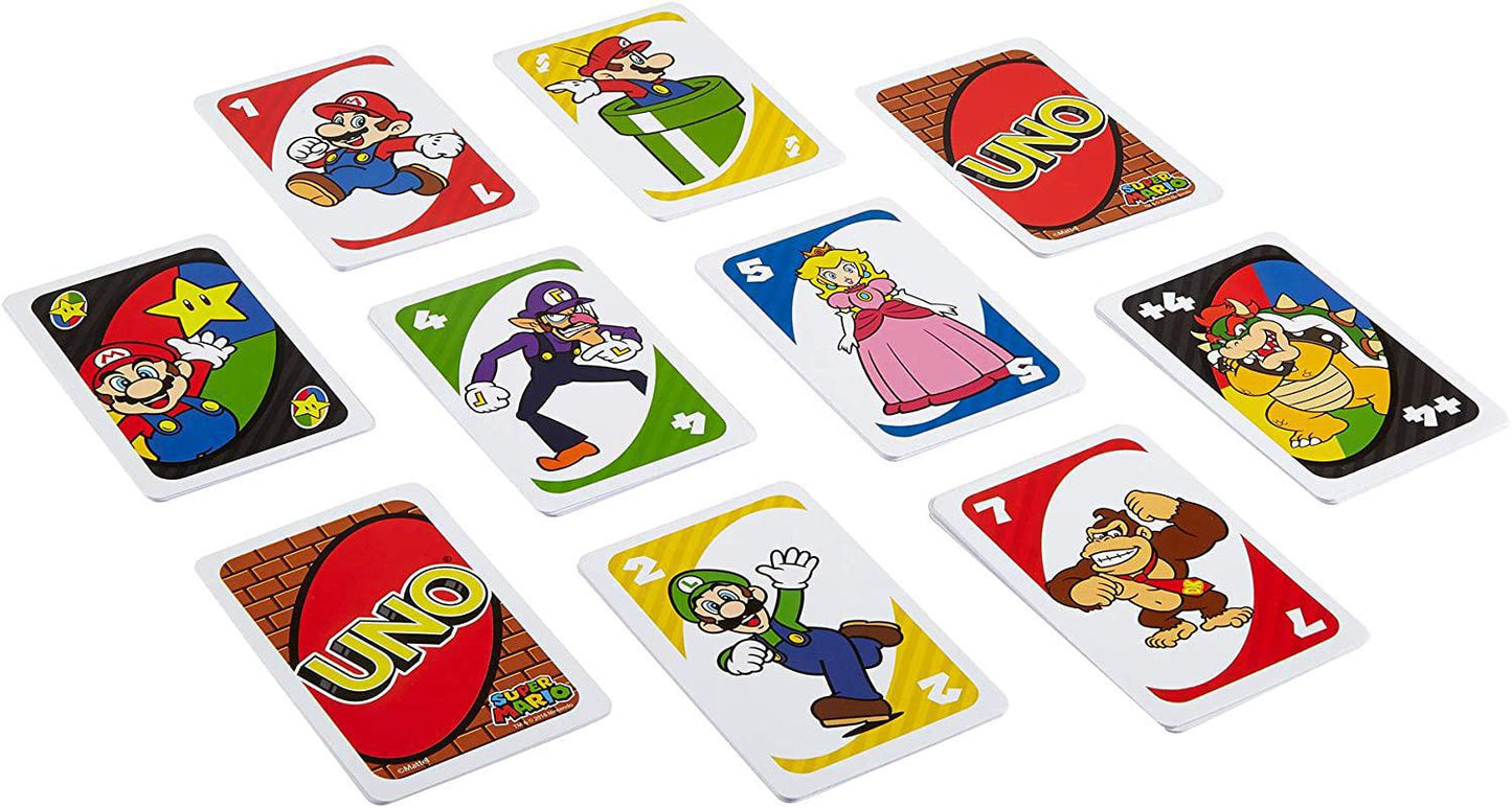 UNO Splash Card Game Super Mario Theme for 2-10 Players, Ages 7 and Up