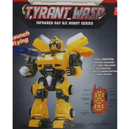 kids Tyrant Wasp Multi-Function Remote Control Robot - Yellow Perfect for little hand