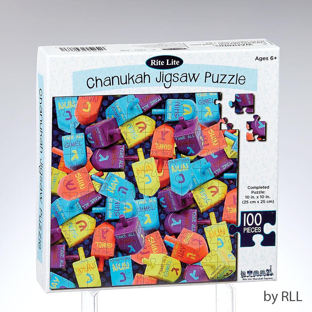 Hanukkah Dreidels Puzzle 100 Piece Chanukah Jigsaw Puzzle