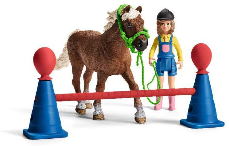 Schleich Farm World Pony Agility Training 41-piece Horse Playset Toy for Kids Ages 3-8