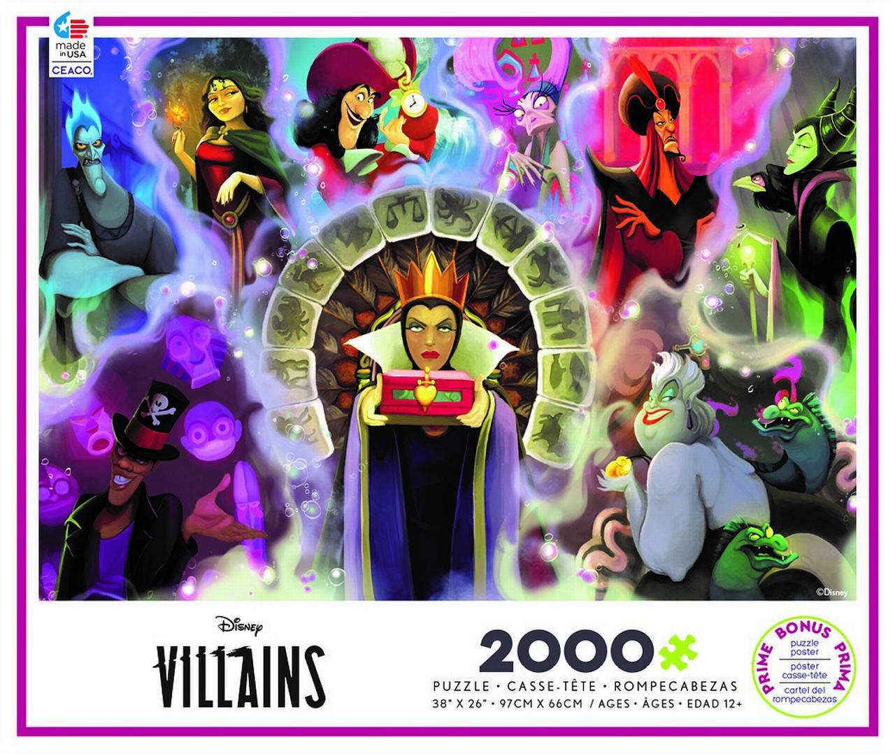 Ceaco Disney Villains 2 Jigsaw Puzzle, 2000 Pieces -  Included Bonus Puzzle Poster