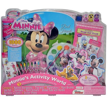 Minnie Giant Art & Activity Tray over 1000 pieces -Including Minnie Notepads, Foam Stickers, Markers and much more