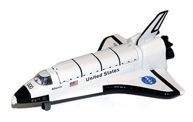 NASA ATLANTIS Die Cast 6" USA Space Shuttle with Pullback Action & Doors Open