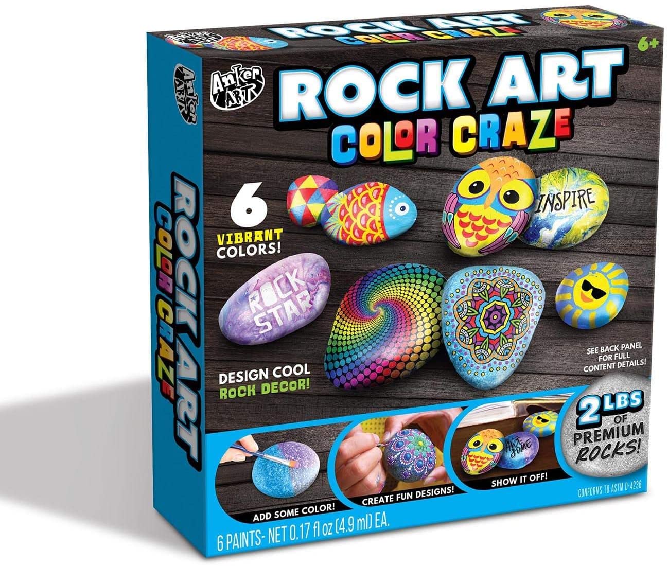 Anker Play Rock Art Color Craze DIY Craft Kit - Includes 2 lbs. of Premium Rock