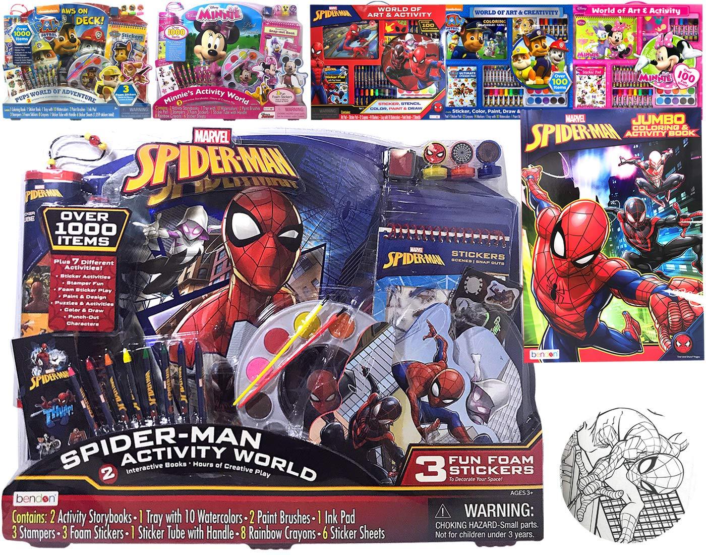 Artist Marvel Superheroes Spiderman Activity Giant Stationery Gift Set 1000pcs- Story Book, Painting Kit, Crayons, Stampers, Foam Stickers